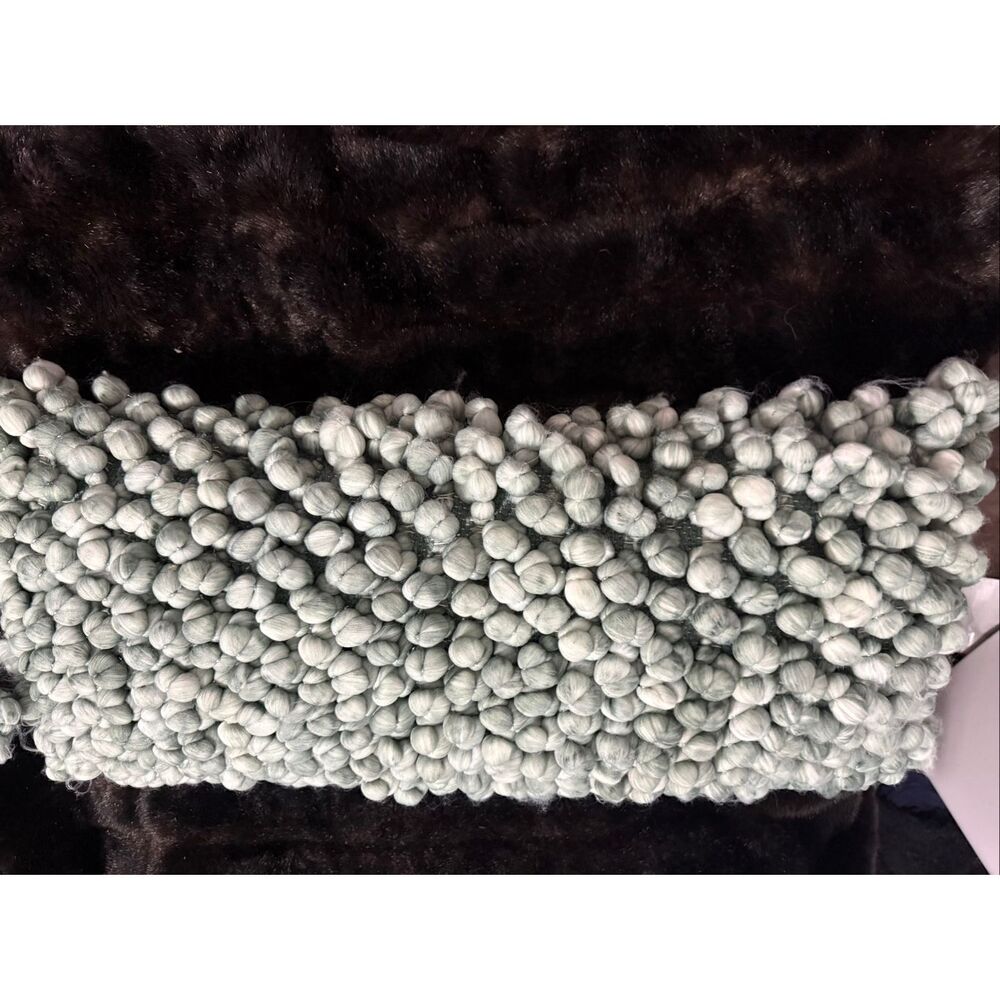 UGG Arielle Hug Pillow minty green blue lumbar yarn tufted